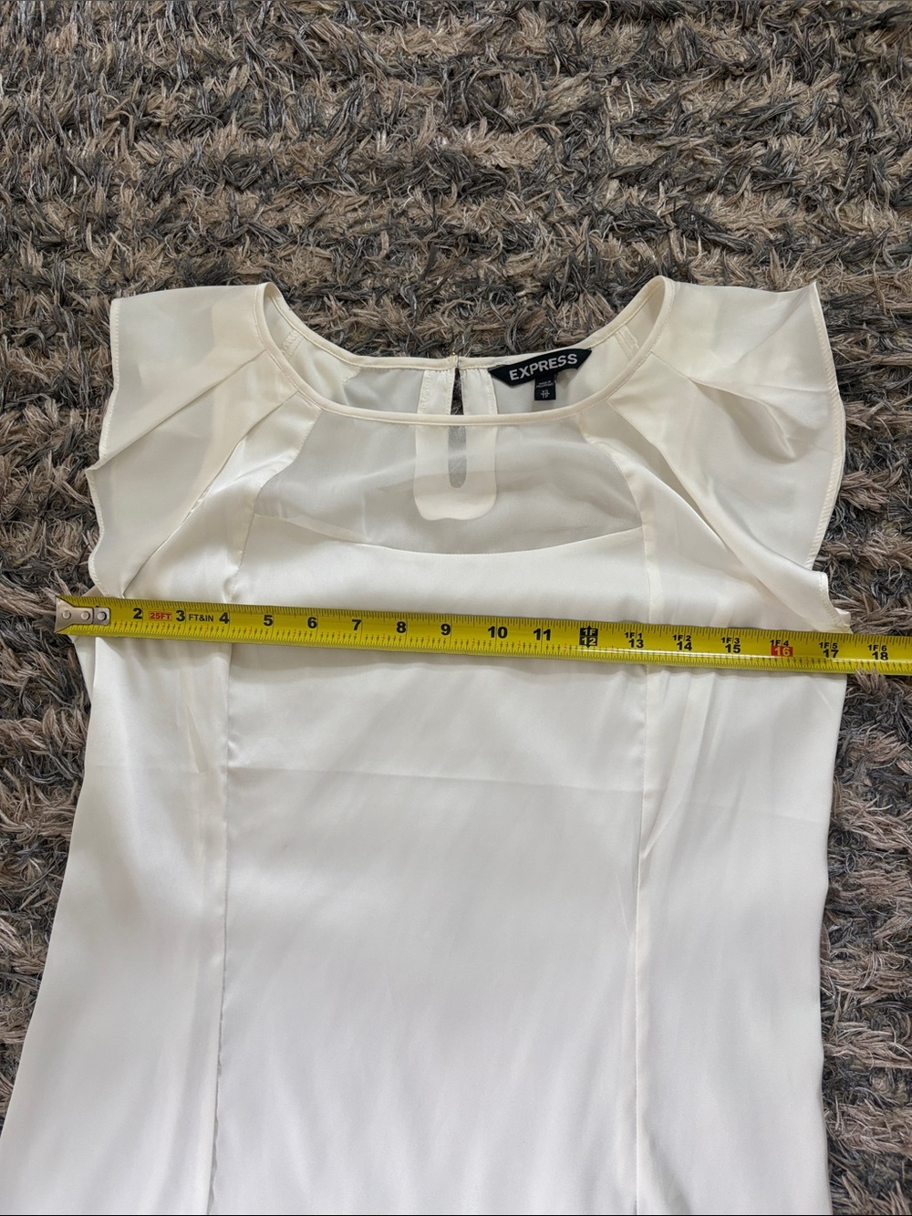 Express Ivory Ruffle Sleeve Blouse XS - Picture 4 of 8